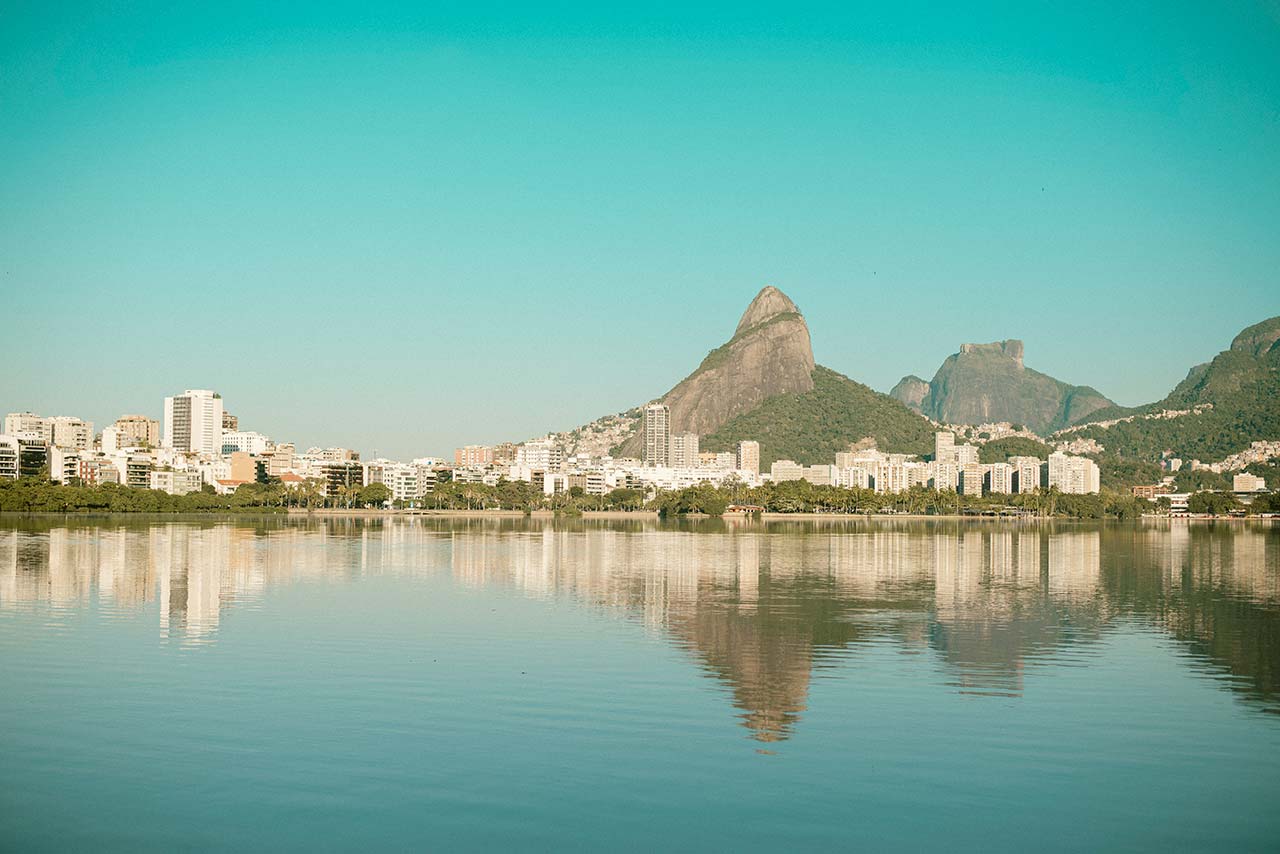 Foto da lagoa Rodrigo de Freitas no Rio de Janeiro.